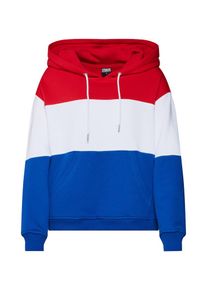 Urban Classics, Damen Sweatshirt 'Ladies Oversize 3-Tone Hoody', Blau / Rot / Weiß