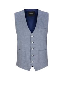 s.Oliver BLACK LABEL, Herren Anzugweste im Fabric-Mix, Blau / Rauchblau