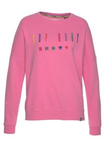 Superdry, Damen Sweatshirt 'Carnival Embroidered Crew', Mischfarben / Pink
