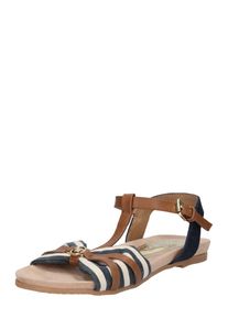 Tom Tailor, Damen Sandale, Navy / Braun / Weiß