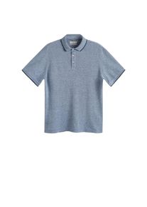 Mango Man, Herren Poloshirt 'Semi', Rauchblau