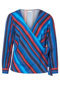 JUNAROSE, Damen Wickel Bluse, Blau / Rot / Schwarz