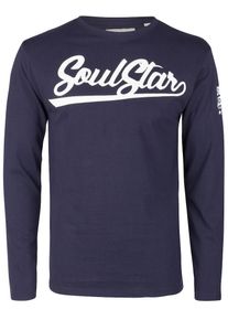 Soulstar, Herren Longsleeve, Blau / Wei&szlig;