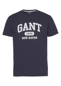 Gant, Herren T-Shirt, Nachtblau / Weiß