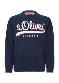 s.Oliver RED LABEL, Herren Sweatshirt, Navy / Wei&szlig;