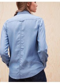 s.Oliver RED LABEL, Damen Gemusterte Jeansbluse, Blue Denim