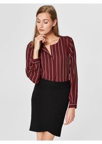 Selected Femme, Damen Hemd, Burgunder / Wei&szlig;