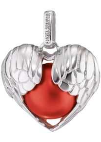 Engelsrufer, Damen Anh&auml;nger inkl. Klangkugel, 'Fl&uuml;gelherz, ERP-05-WINGHEART', Rot / Silber