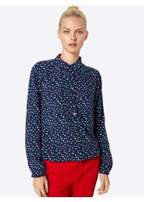 Tom Tailor, Damen Bluse, Blau / Orangerot / Weiß