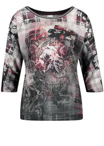 Taifun, Damen T-Shirt, Rot / Schwarz