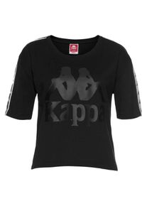 Kappa, Damen T-Shirt 'Elin', Greige / Schwarz / Wei&szlig;