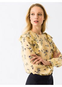 IVY & OAK IVY & OAK, Damen Blusen 'Volant Printed Blouse', Gelb / Mischfarben