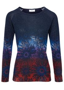 Heine, Damen Pullover, Dunkelblau / Lila / Rot