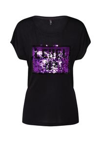 Only, Damen Shirt, Neonlila / Schwarz