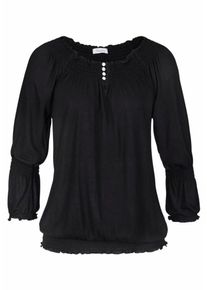 Aniston, Damen 3/4-Arm-Shirt, Schwarz