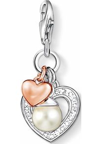 Thomas Sabo, Damen Charm-Anh&auml;nger, Rosegold / Silber / Perlwei&szlig;