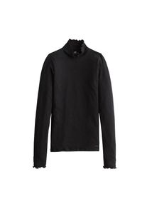 Hollister, Damen Shirt 'LS SLIM MOCK NECK', Schwarz