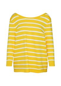 Only, Damen Pullover 'MINNA', Gelb / Wei&szlig;