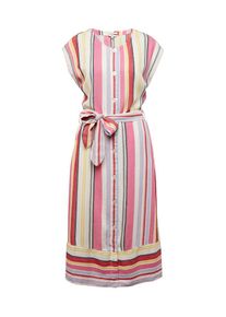 Tom Tailor, Damen Kleid, Hellblau / Limone / Pink / Grenadine / Offwhite