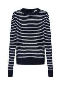 Tom Tailor Denim, Damen Pullover 'striped crew neck pullover', Schwarz / Weiß