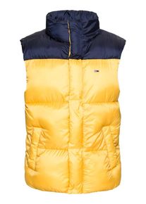 Tommy Jeans, Herren Steppweste, Dunkelblau / Gelb