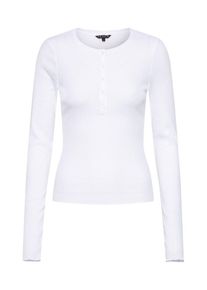 Review, Damen Shirt 'HENLEY RIB', Wei&szlig;