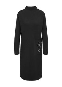 Apart, Damen Strickkleid im Rippenstrick-Look, Schwarz