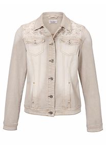 Heine, Damen Jeansjacke mit Stickerei, Sand