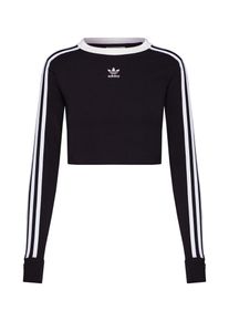 adidas originals, Damen Shirt 'CROPPED LS', Schwarz / Weiß