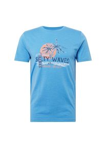 IZOD, Damen Shirt 'SALTY WAVES GRAPHIC TEE', Blau / Orange / Weiß
