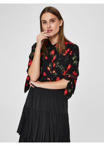 Selected Femme, Damen Hemd, Grün / Rot / Schwarz