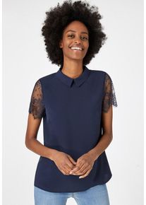 Hallhuber, Damen Crêpe-Bluse, Navy