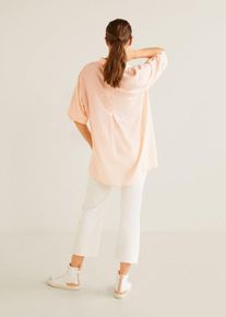 Mango, Damen Hemd, Orange / Rosa