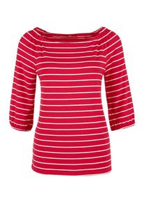 s.Oliver RED LABEL, Damen Raglanshirt, Cranberry / Weiß