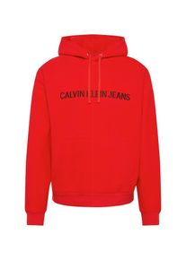 Calvin Klein Jeans, Herren Sweatshirt 'INSTITUTIONAL LOGO FLEECE HOODIE', Blau / Rot