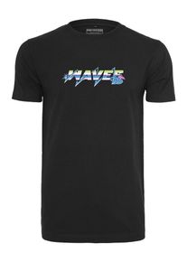 Mister Tee, Herren T-Shirt 'Electric Waves', Hellblau / Hellgr&uuml;n / Lila / Schwarz