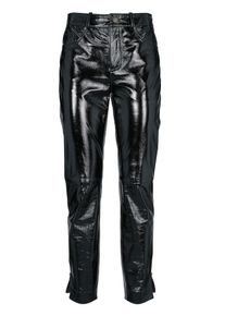 Heine, Damen Lederhose, Schwarz