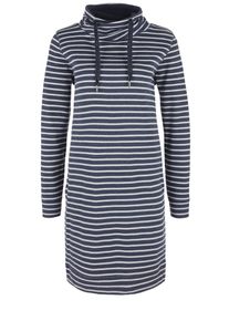 s.Oliver RED LABEL, Damen Kleid, Dunkelblau / Weiß