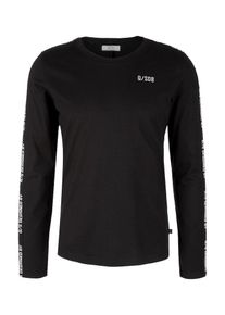 Q/S Designed By, Herren Longsleeve, Schwarz / Wei&szlig;