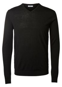 Selected Homme, Herren Pullover V-Ausschnitt, Schwarz