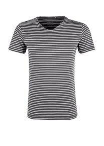 s.Oliver RED LABEL, Herren Jerseyshirt, Anthrazit / Wei&szlig;