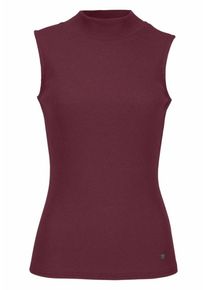 AJC, Damen Ripptanktop mit Stehkragen, Weinrot