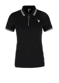 Q/S Designed By, Damen Poloshirt, Puder / Schwarz / Weiß