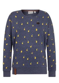 Naketano, Damen Sweatshirt 'Can't Buy Life', Indigo / Gelb