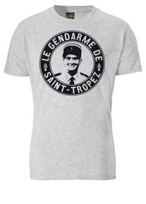 logoshirt, Herren T-Shirt, Hellgrau / Schwarz