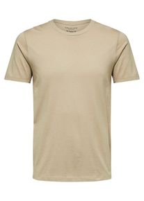 Selected Homme, Herren Rundhalsausschnitt-T-Shirt, Beige