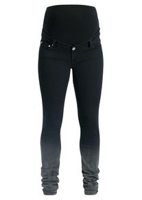 Supermom, Damen Umstandsjeans 'Flower Degradee', Schwarz