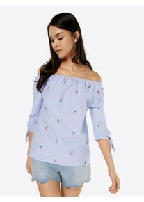 Rich & Royal Rich & Royal, Damen Bluse 'Off-Shoulder', Hellblau