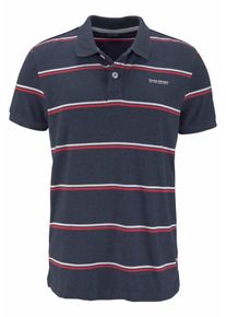 Bruno Banani, Herren Poloshirt, Blaumeliert / Rot / Wei&szlig;