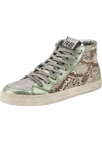 P448, Damen Sneakers High, Hellbraun / Grau / Pastellgrün